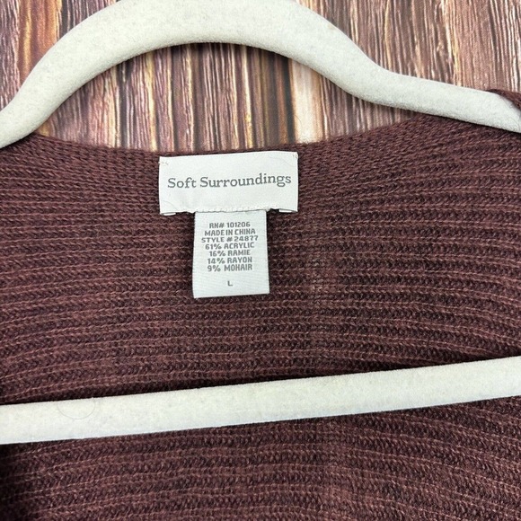 Soft Surroundings Womens Sleeveless Crossover Front Sweater Ramie Mohair Large L - Picture 4 of 5